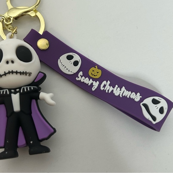 Nightmare Before Christmas Jack Skellington 3D Silicone Keychain NEW - Picture 7 of 11